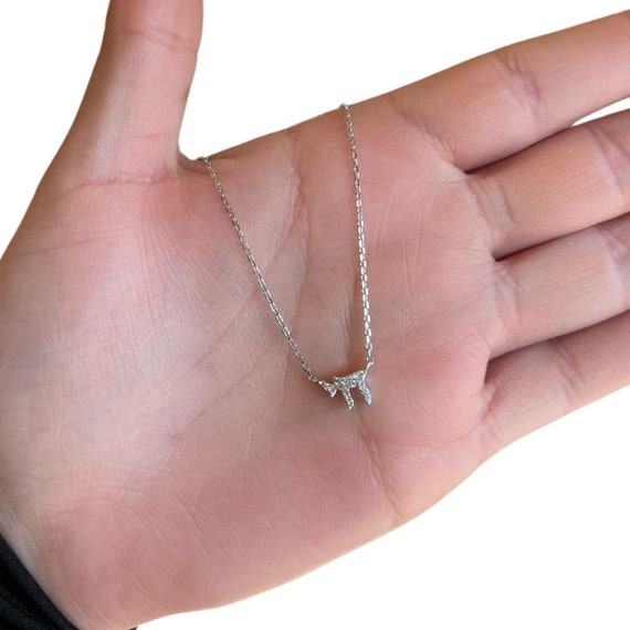 Small Silver Chai Necklace Dainty Chai Women Delicate