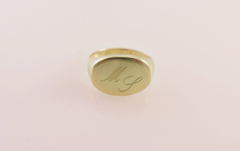 14k solid gold Pinky ring. Monogram ring. monogram ring. Initial ring. Gift for her. Gold signet ring. Personalized ring. initial ring. image 6