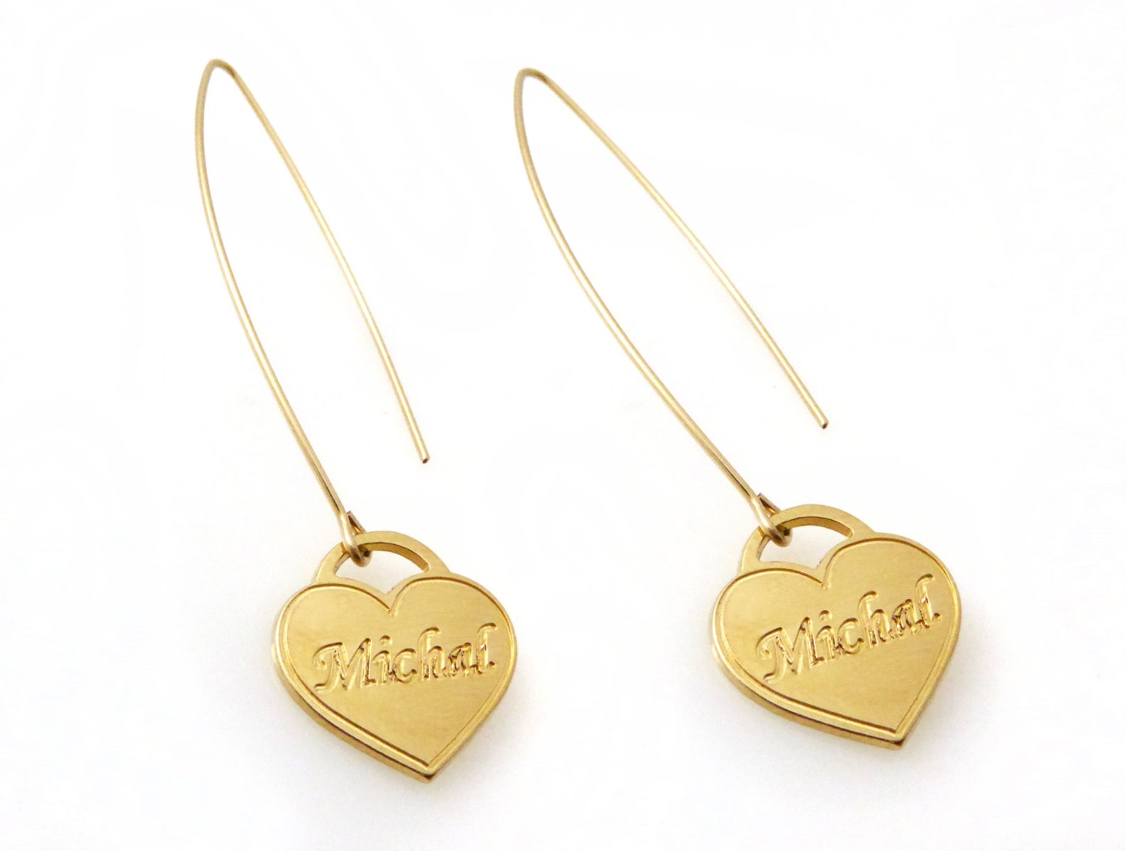 Name Earrings. Monogram Earrings. Gold Earrings. Personalized Etsy