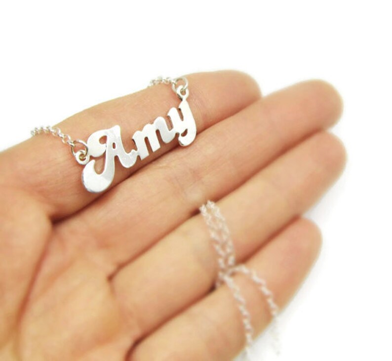 Silver name necklace. Personalized necklace. Sterling silver Etsy