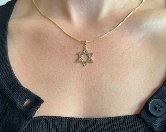 14k solid gold star of david  for   Men or women. star of david necklace. Judaica Jewelry.  magen david necklace. kabala . Jewish jewelry