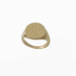 Pinky ring, Personalized ring, women monogram ring, gift for him, Unisex ring, gift for her ,personalized jewelry, gold initial ring, image 4