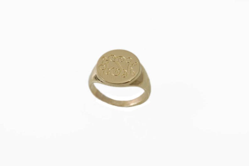 Pinky ring, Personalized ring, women monogram ring, gift for him, Unisex ring, gift for her ,personalized jewelry, gold initial ring, image 4