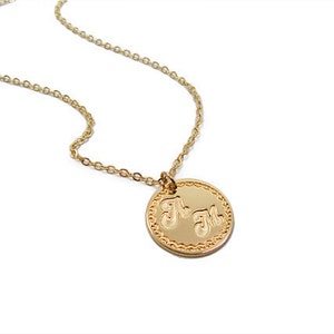 Initial necklace. Gold necklace. Monogram necklace. Personalized Necklace. Gift for her, monogram jewelry, initial pendant