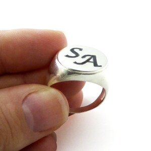 Men monogram ring.college ring.initial ring.silver monogram ring.men initial band.mens initial ring.silver ring image 4