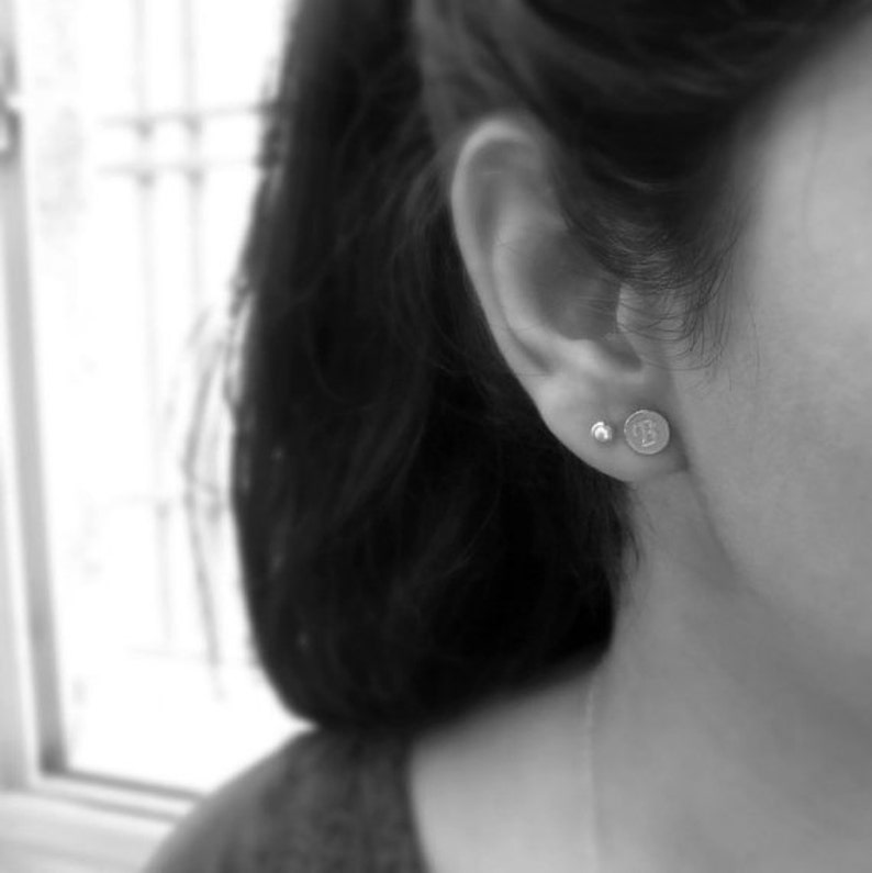 Initial Personalized Earrings Post Earrings Gold Post Etsy