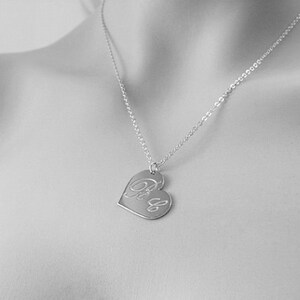 Heart necklace. Personalized Gold heart necklace. Initial image 2