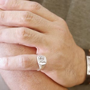 Monogram ring .men initial ring. Silver monogram ring. personalized ring .Guti initial ring. old English ring .Engraved ring. Signet ring image 4