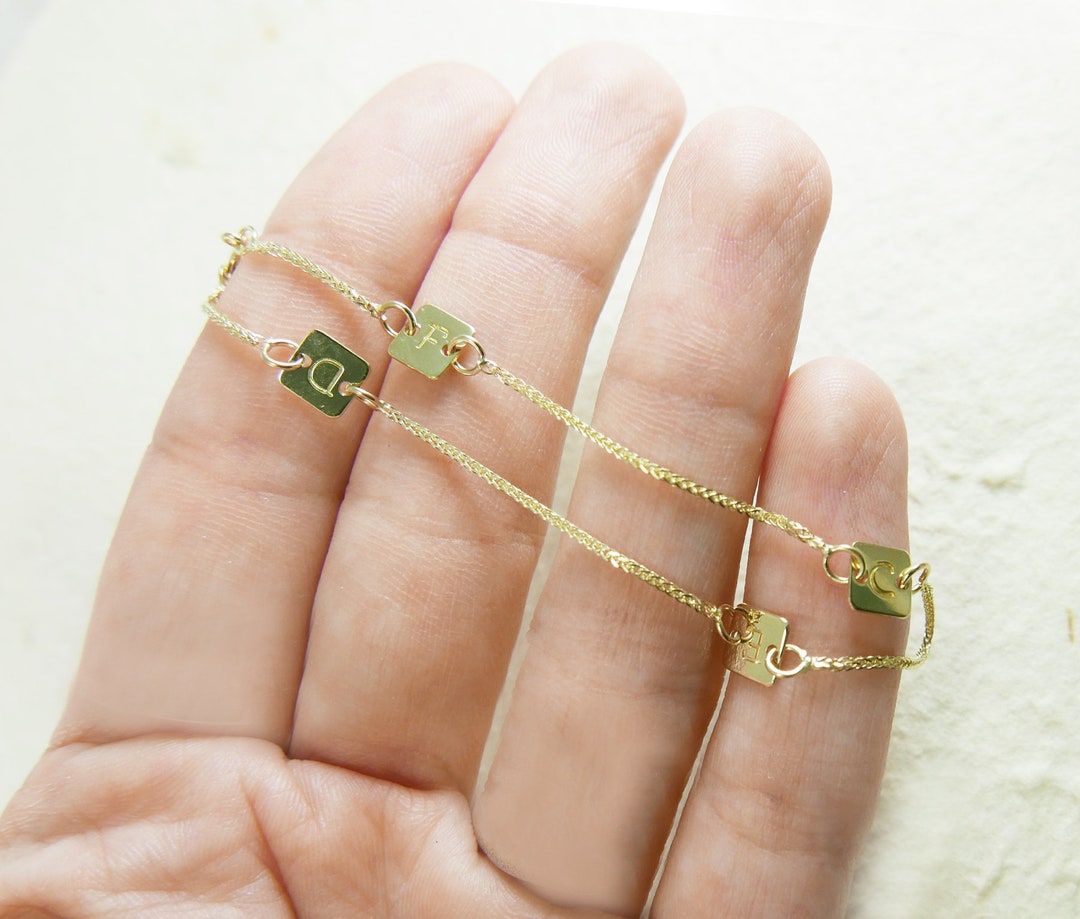 14k Gold Name Bracelet. Personalized Bracelet. Gift Ideas. Monogram