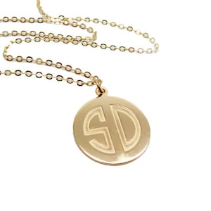 Initials Personalized gold Necklace. Gold initial necklace. Initial pendant. Personalized necklace. Initial jewelry. Personalized jewelry.