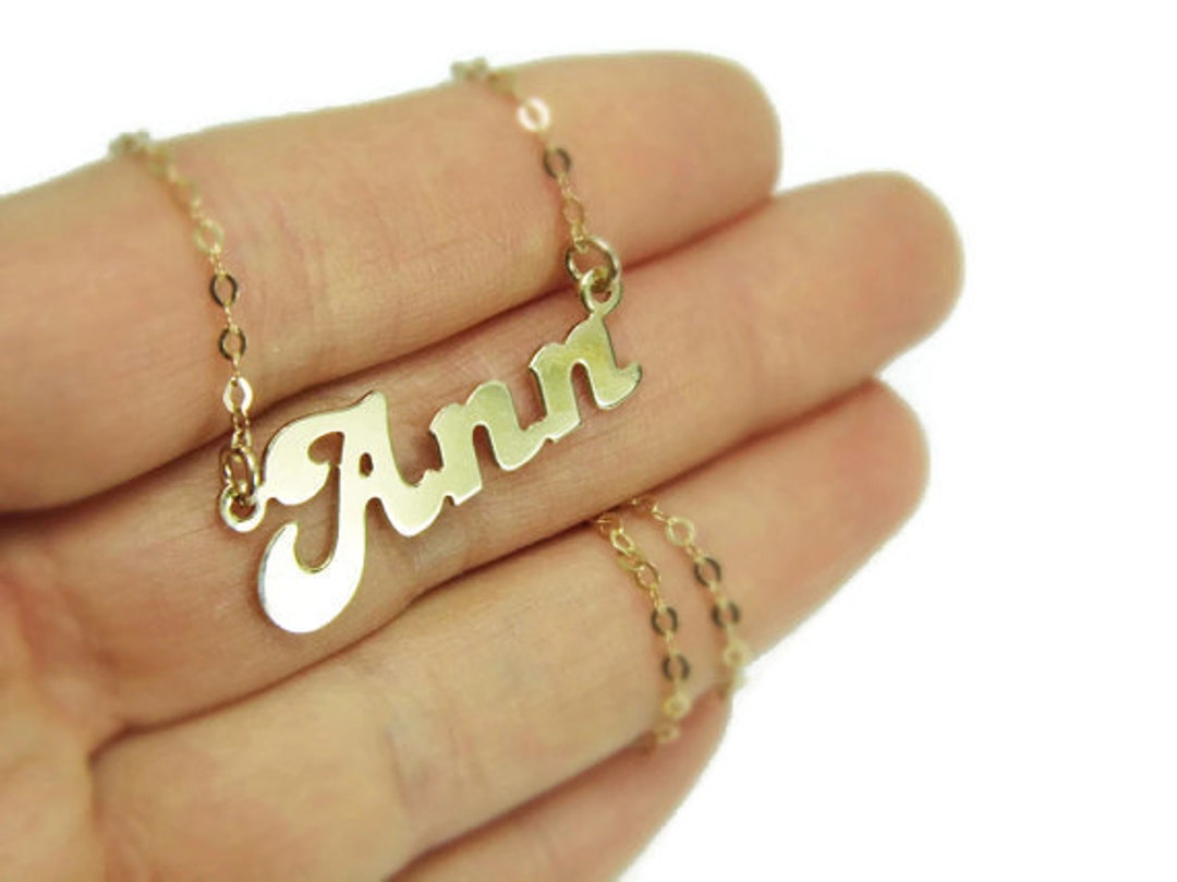 Gold Name Necklace. Sterling Silver Plated Gold. Personalized Jewelry