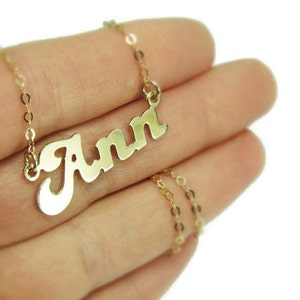 Gold name necklace. Sterling silver plated gold. Personalized jewelry. Name necklace. Personalized name necklace. Gift for her. Gold jewelry