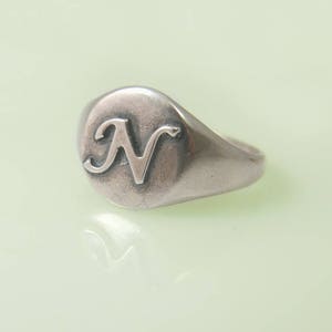 Silver monogram ring. Personalized ring, Unisex ring, gift for him, personalized jewelry, Men ring, gold initial ring, image 2