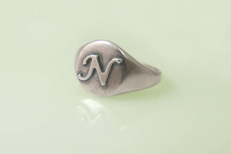 Silver monogram ring. Personalized ring, Unisex ring, gift for him, personalized jewelry, Men ring, gold initial ring, image 2