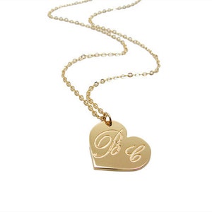 Heart necklace. Personalized Gold heart necklace. Initial image 3