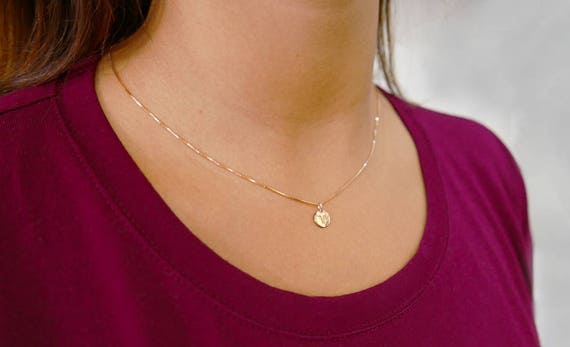 Personalized 2 Letter Necklace in 14k Gold (Single Spacing)