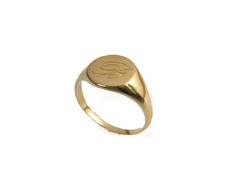 Gold monogram ring. Personalized ring, Unisex ring, gift for him, personalized jewelry, Men ring, gold initial ring, initial ring.pinky ring