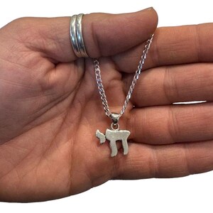 Large silver Chai Necklace .Curb Necklace For Men with Chai. Chai pendant. Jewish Gift .Jewish Jewelry .Chai Charm .fancher.bar mitzvah gift
