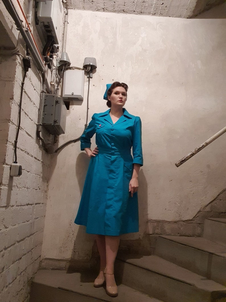 Nurse Ratched Dress, Vintage Nurse Uniform, WWII Nurse, Cosplay, Horror Nurse, Halloween, Drag