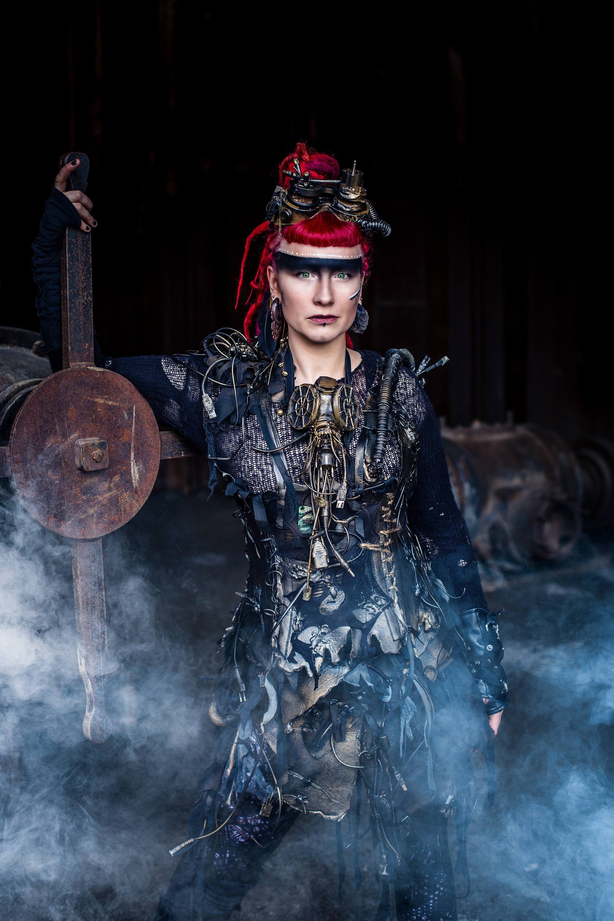 Post-apocalyptic burning man survivor costume dieselpunk cyberpunk