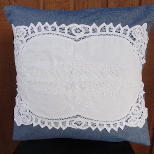 Handmade lightweight denim cushion pillow cover