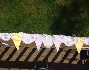 Lilac and yellow bunting