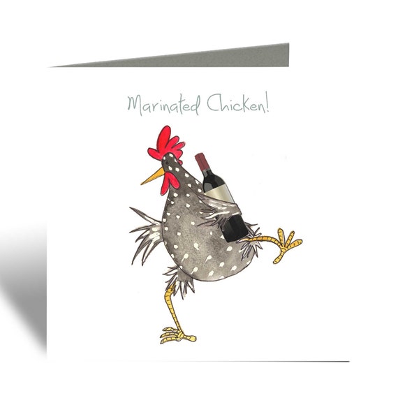 Carte De Poulet Carte De Vœux De Poulet Marine Carte Drole Etsy