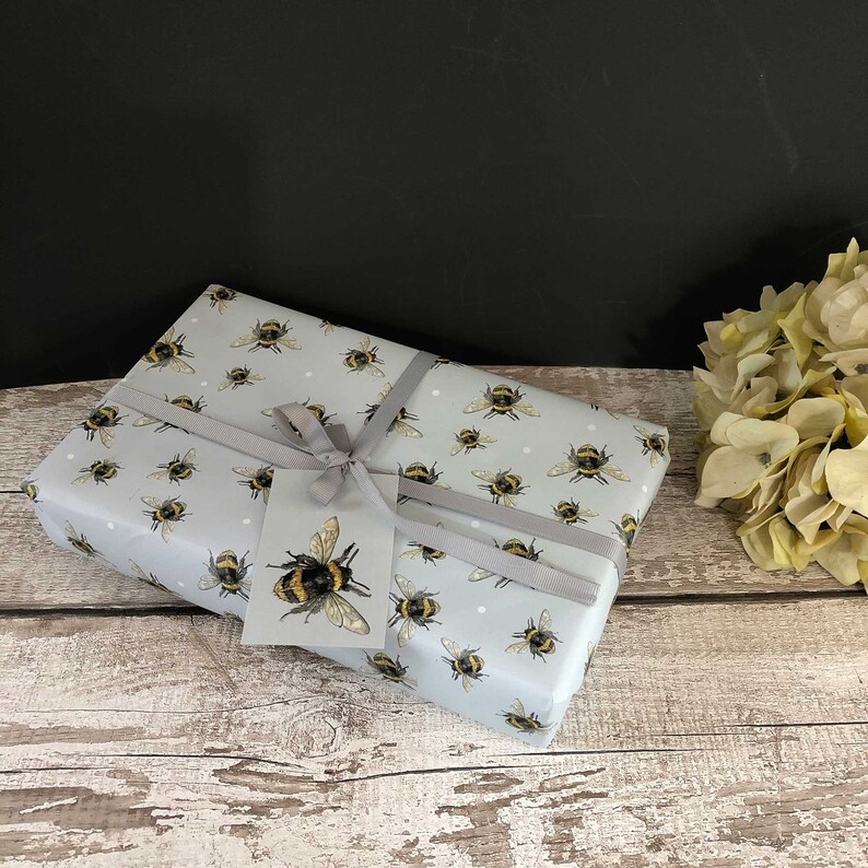 Luxury Bumble Bee Wrapping Paper Bee Gift Wrap Bee Gift Etsy