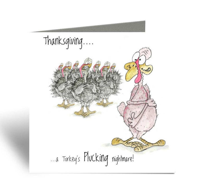 Funny Thanksgiving Card 'A Turkey's Plucking | Etsy