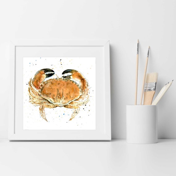 Krabbe Giclee Druck Wandkunst Kusten Wohnkultur Essen Etsy
