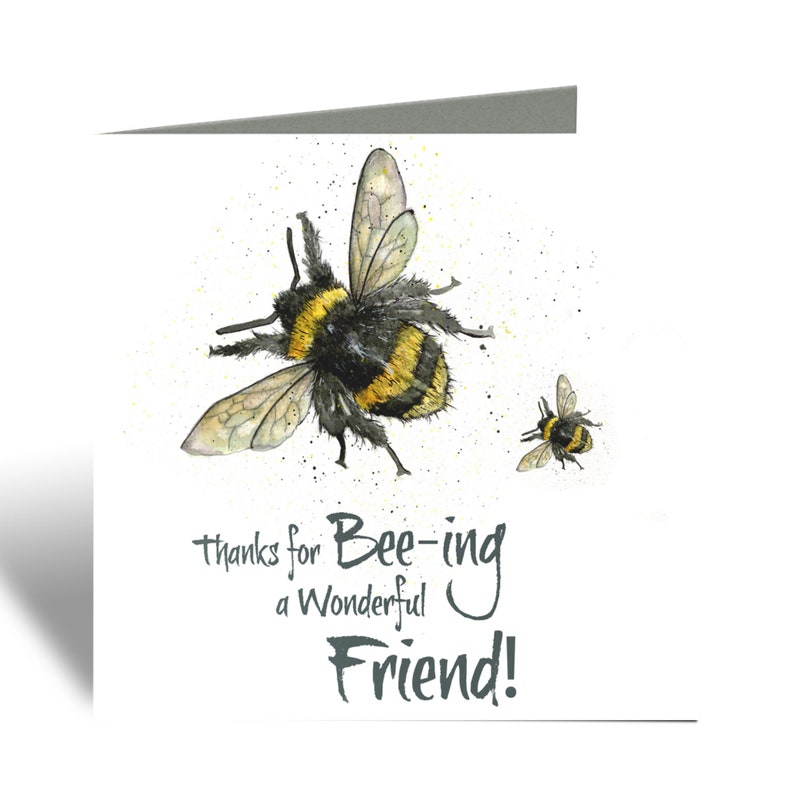 Friendship Card Bumble Bee Greeting Card Bee Card Thankyou Etsy