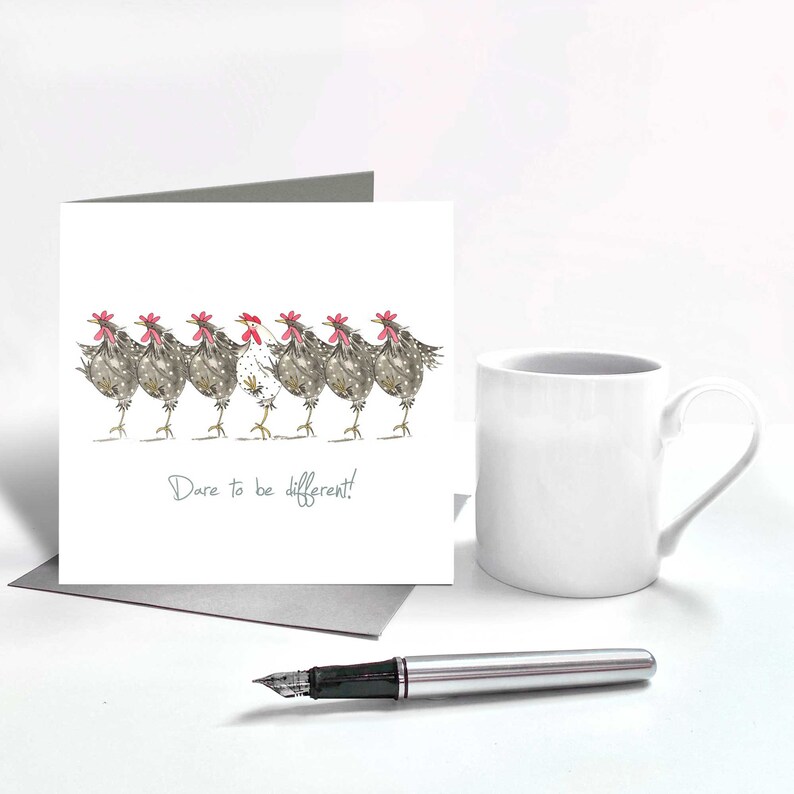 Dare To Be Different Greeting Card  Funny Chicken Card image 3