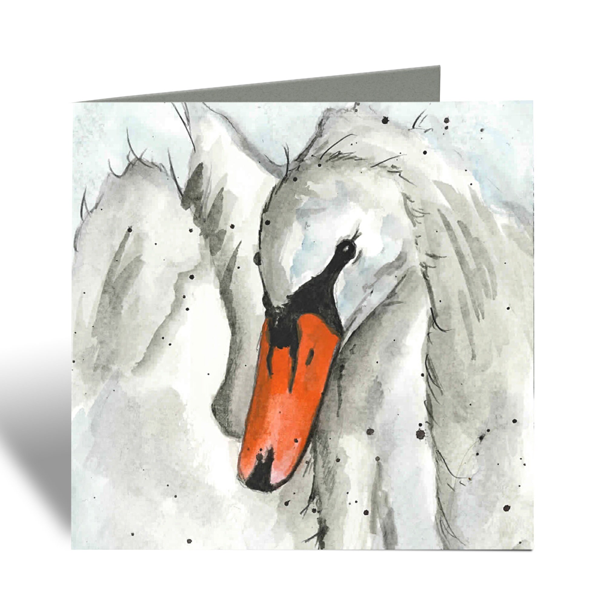 Paper paper party supplies birds swans happy card blank card swan 