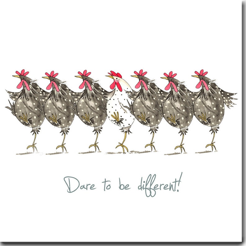 Dare To Be Different Greeting Card  Funny Chicken Card image 1