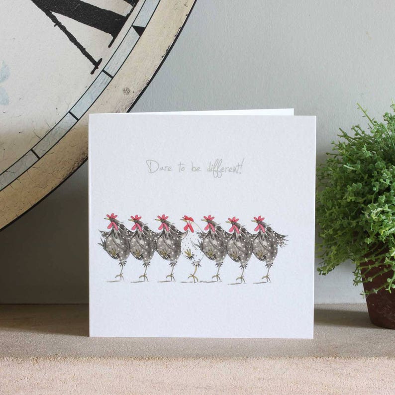 Dare To Be Different Greeting Card  Funny Chicken Card image 2