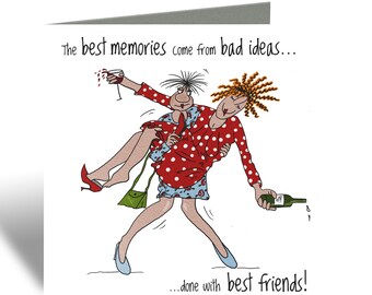 Best memories Card - Camilla & Rose Blank Greeting Card, Humorous Birthday Card, Cards For Friends, Best Friend Card