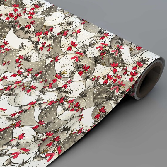 Chicken Wrapping Paper Christmas Wrapping Paper Chicken Etsy