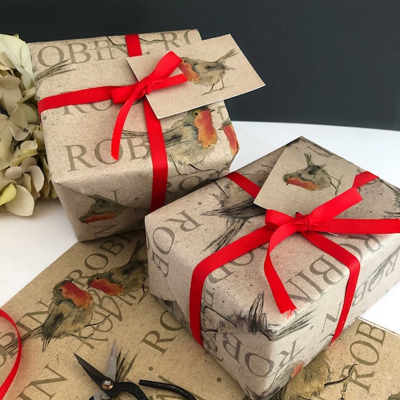 Robin Wrapping Paper *Recycled /& Recyclable* Luxury Gift Wrap by Sarah Boddy