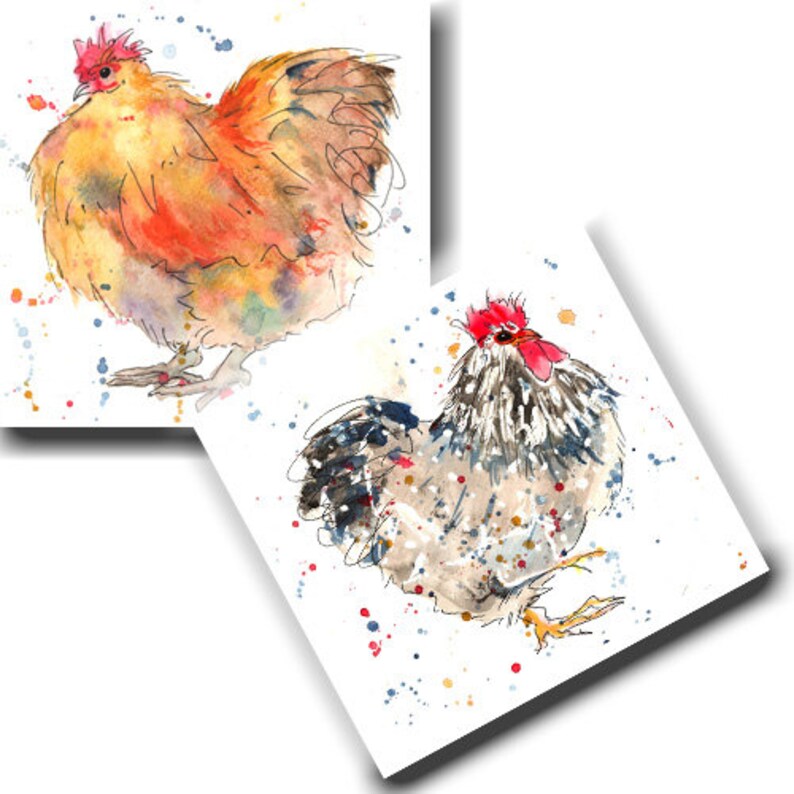 Buff Orpington and New product Product type Light Sussex Chicken of Pack 6 Cards - Barn