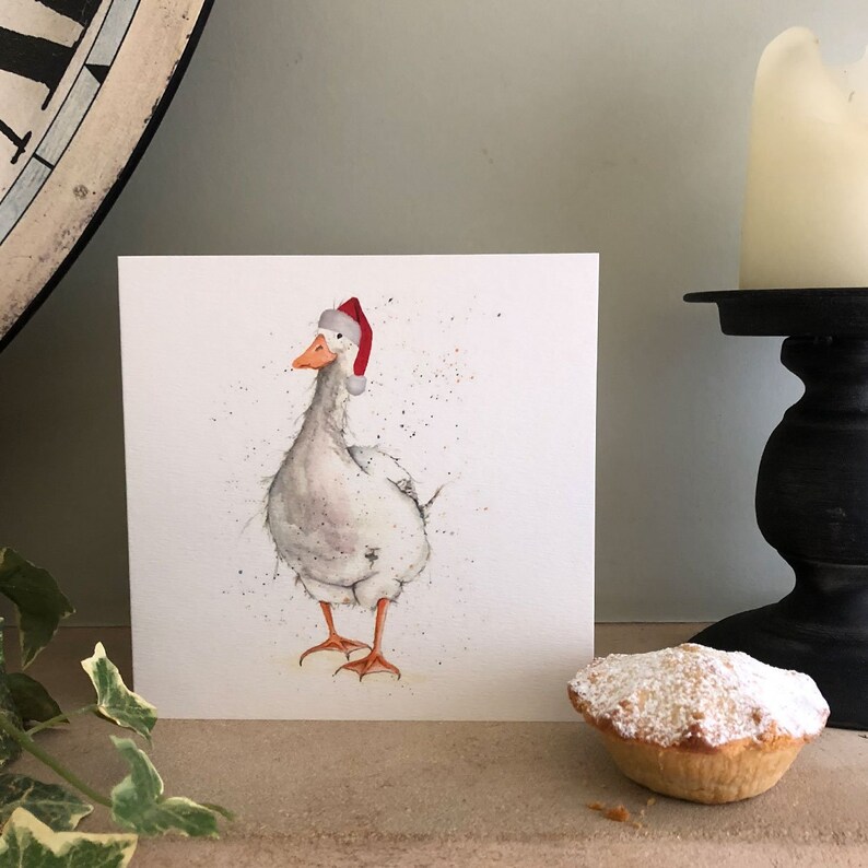 Goose Christmas Card Goose Barnyard Bird and Animal Etsy UK