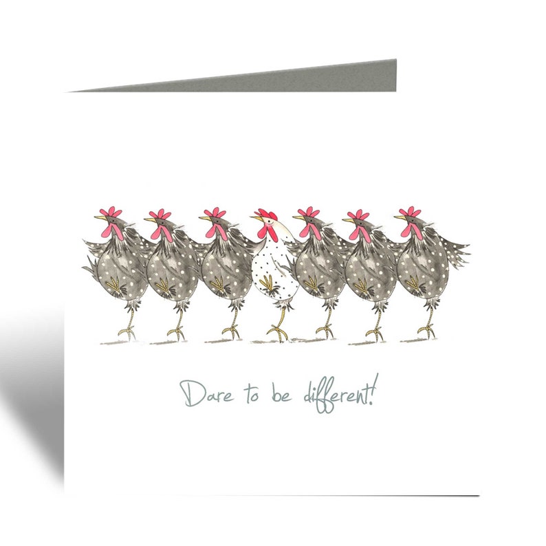 Dare To Be Different Greeting Card  Funny Chicken Card image 0