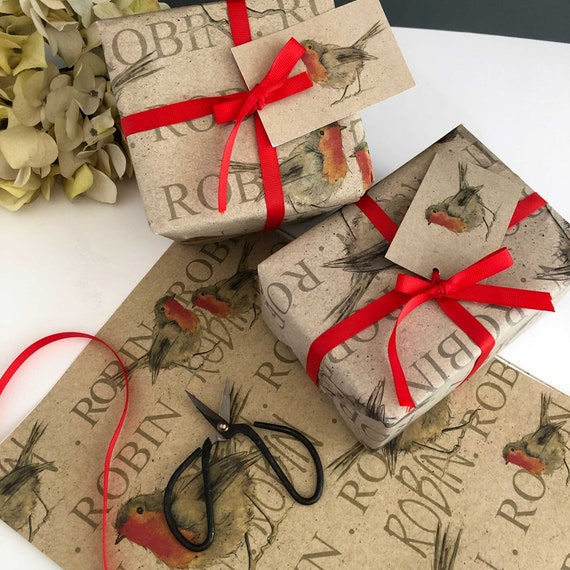 Robin Wrapping Paper *Recycled /& Recyclable* Luxury Gift Wrap by Sarah Boddy