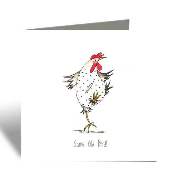 Jeu Old Bird Carte De Poulet Drole Danniversaire Carte Etsy France