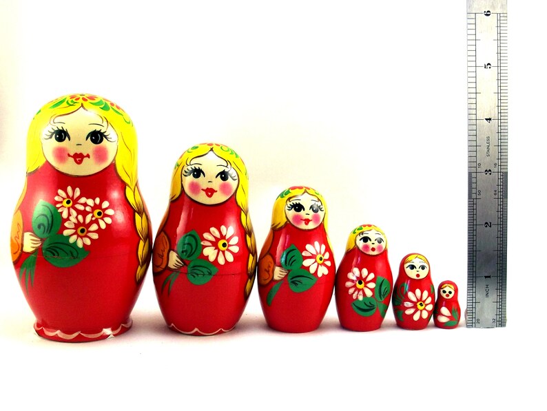 Nesting Dolls for Kids 6 Pcs Russian Matryoshka Babushka Etsy