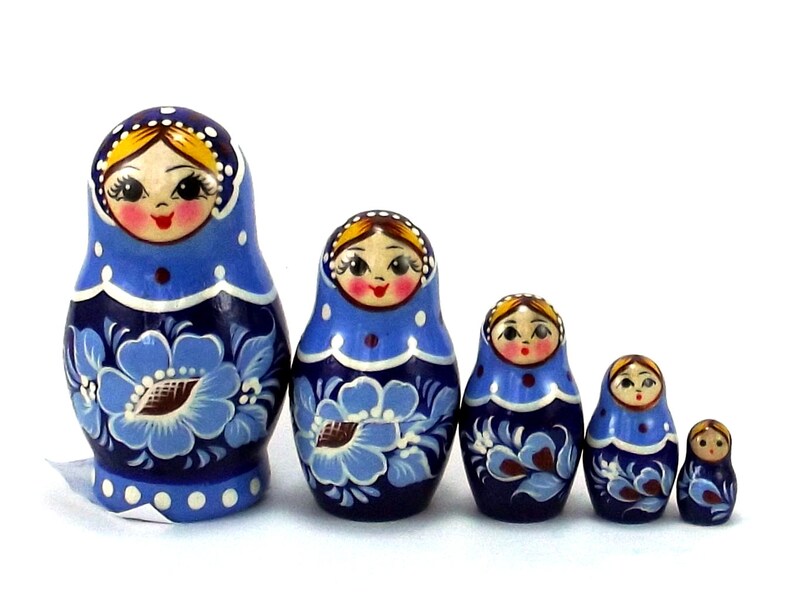 Russian Nesting Dolls for Kids 5 Pcs Matryoshka Babushka. Etsy