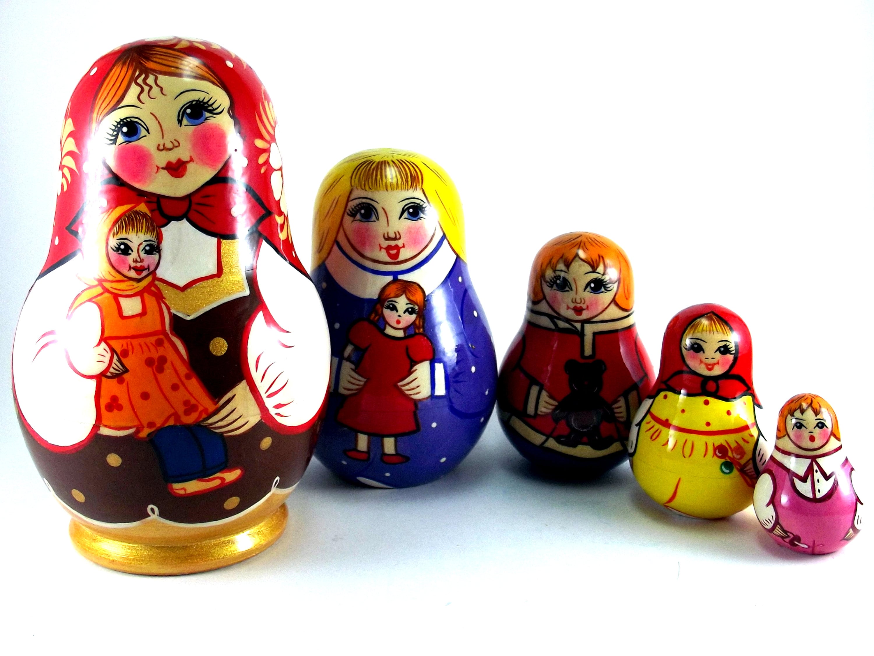 Russian Nesting Dolls for kids matryoshka babushka 5 pcs. Etsy
