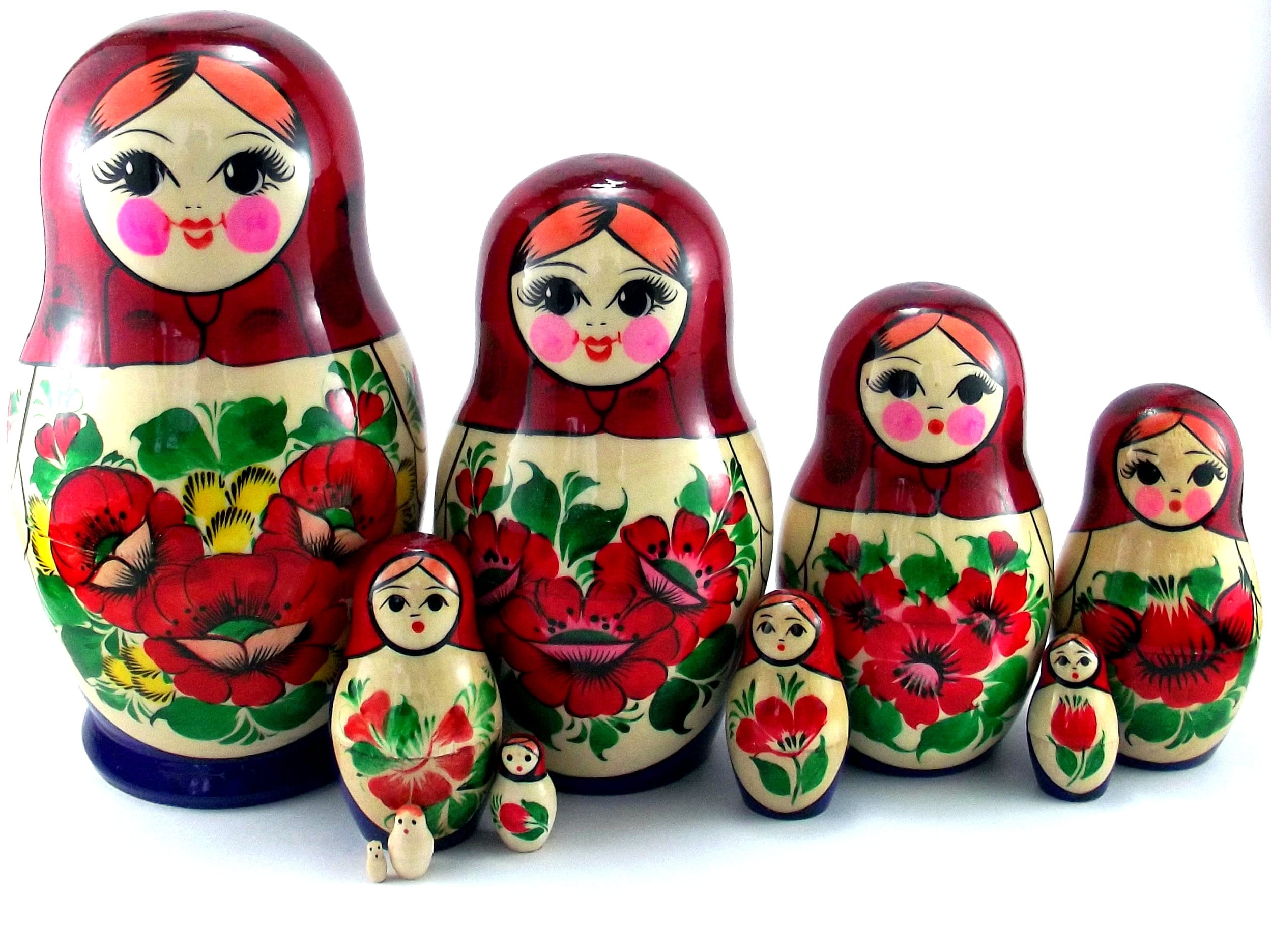 Russische matroschka puppe 10 tlg Russische babuschka puppe Etsy