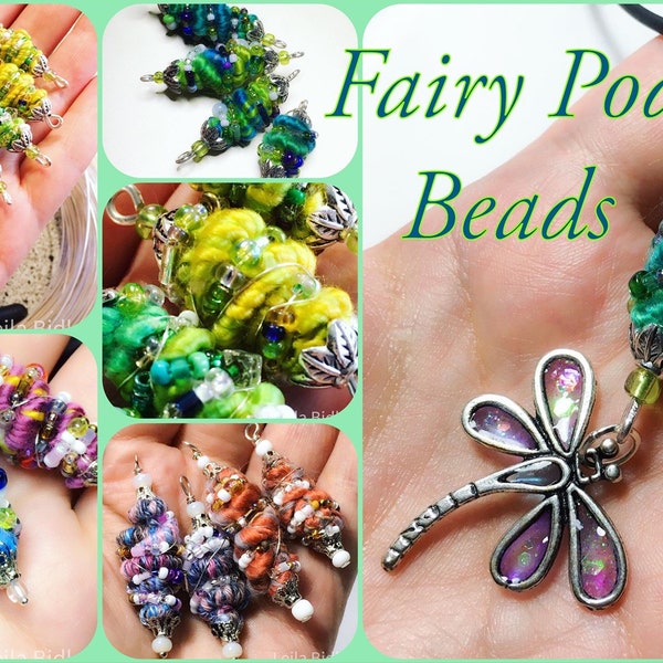 Wool beads tutorial, how to make wool beads, video tutorial, bead tutorial, fairy beads, fantasy beads, fairy jewellery, fairy pendant, wool