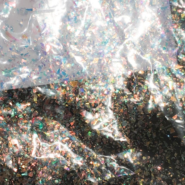 Small Glitter flakes, holographic, dichroic, mylar, shimmering glitter, angelina flakes, holographic rainbow, miniature flakes, nail glitter