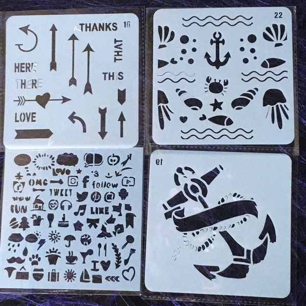 Stencil, polymer clay, scrapbooking, pattern, stamping, painting, printing, diy stencil, crafting stencil, polymer clay stencil set 03